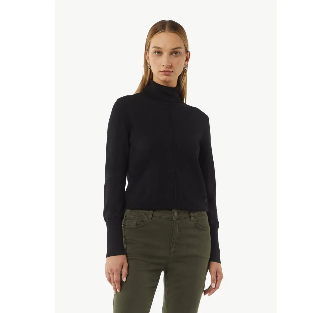 COMMA CASUAL IDENTITY Langarmshirt Rollkragenpullover mit Biesen und Rippdetails Biesen