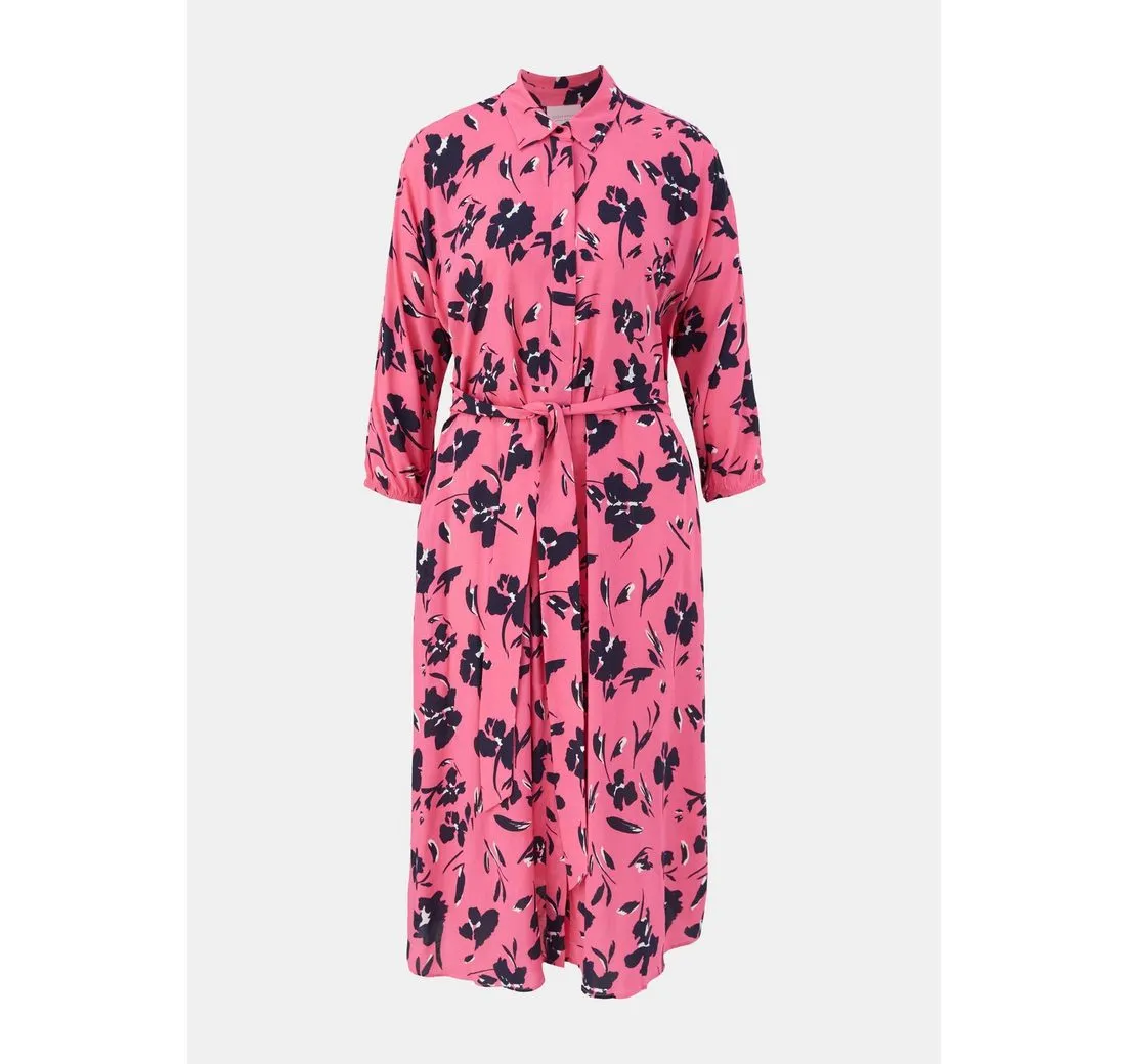 COMMA CASUAL IDENTITY Maxikleid Midi-Kleid mit Hemdkragen