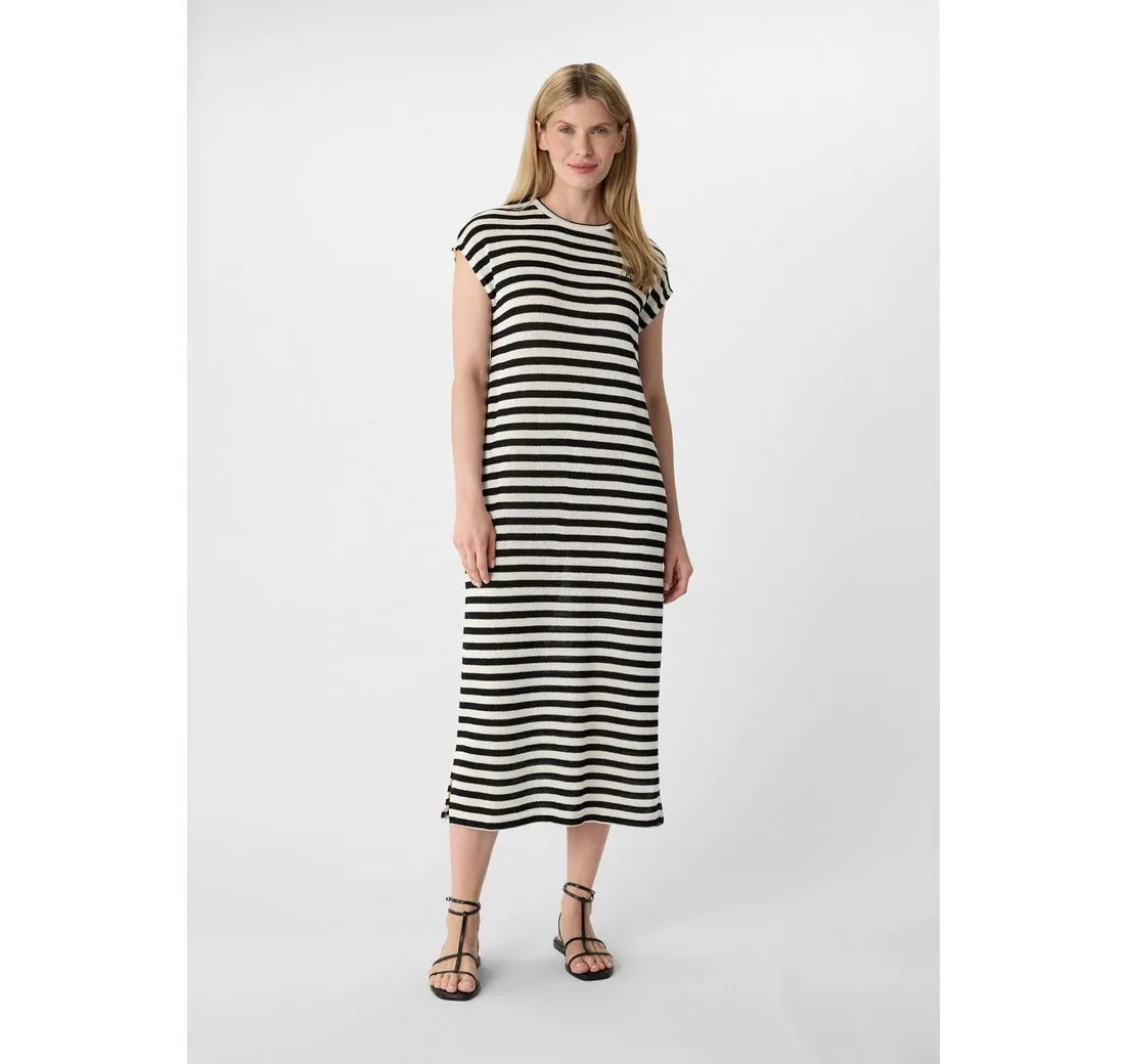 COMMA CASUAL IDENTITY Minikleid Gestreiftes Midi-Kleid aus Strick-Jersey
