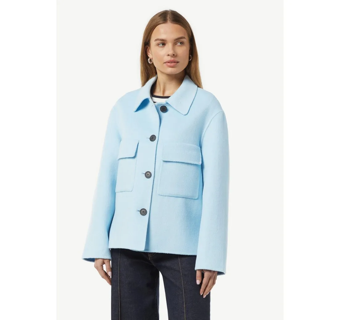 COMMA Kurzjacke Weiche Hemdjacke aus Wollmix in Oversize