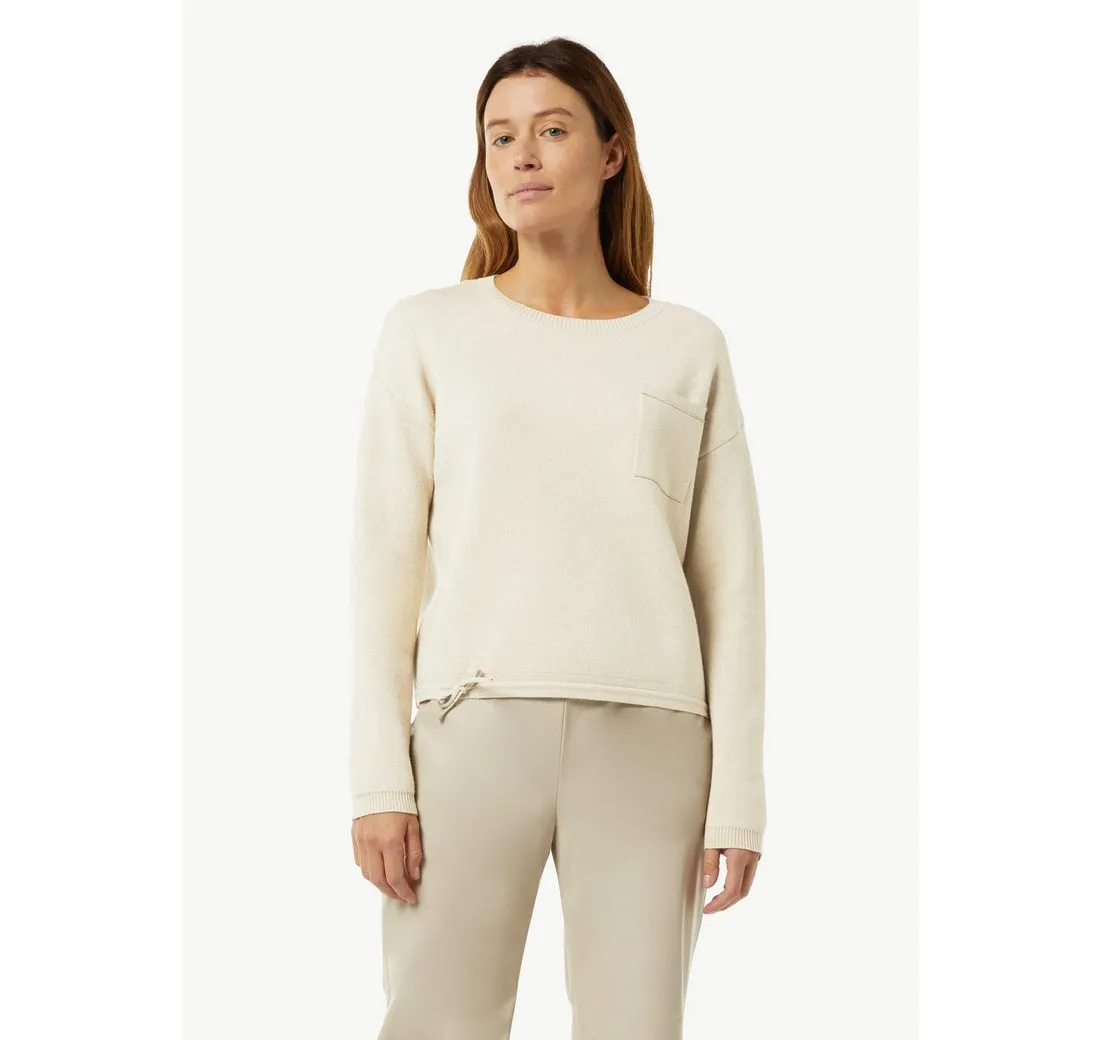 COMMA Langarmshirt Strickpullover mit Schmuckdetail und Glitzergarn Glitzergarn