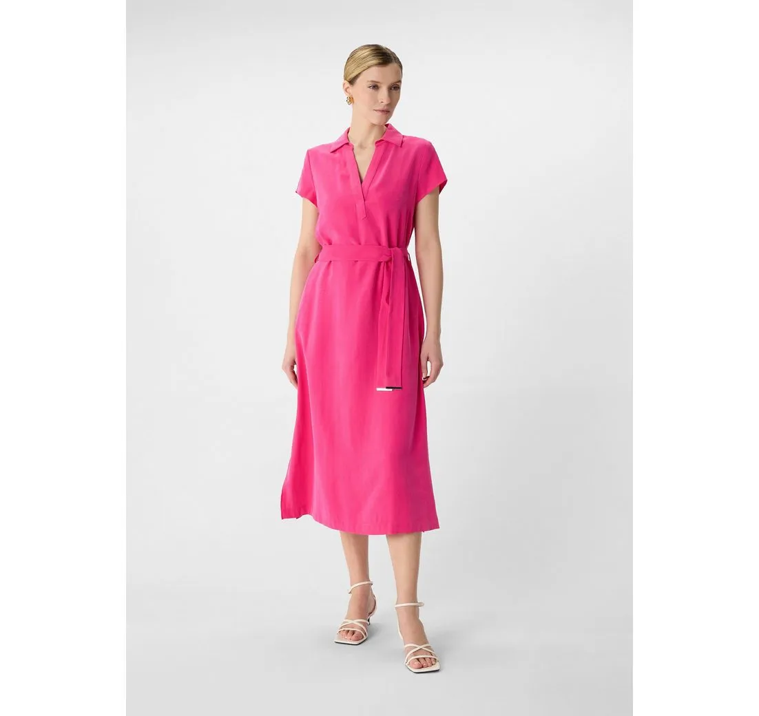 COMMA Maxikleid Kurzärmeliges Midikleid aus Viskosemix mit V-Ausschnitt