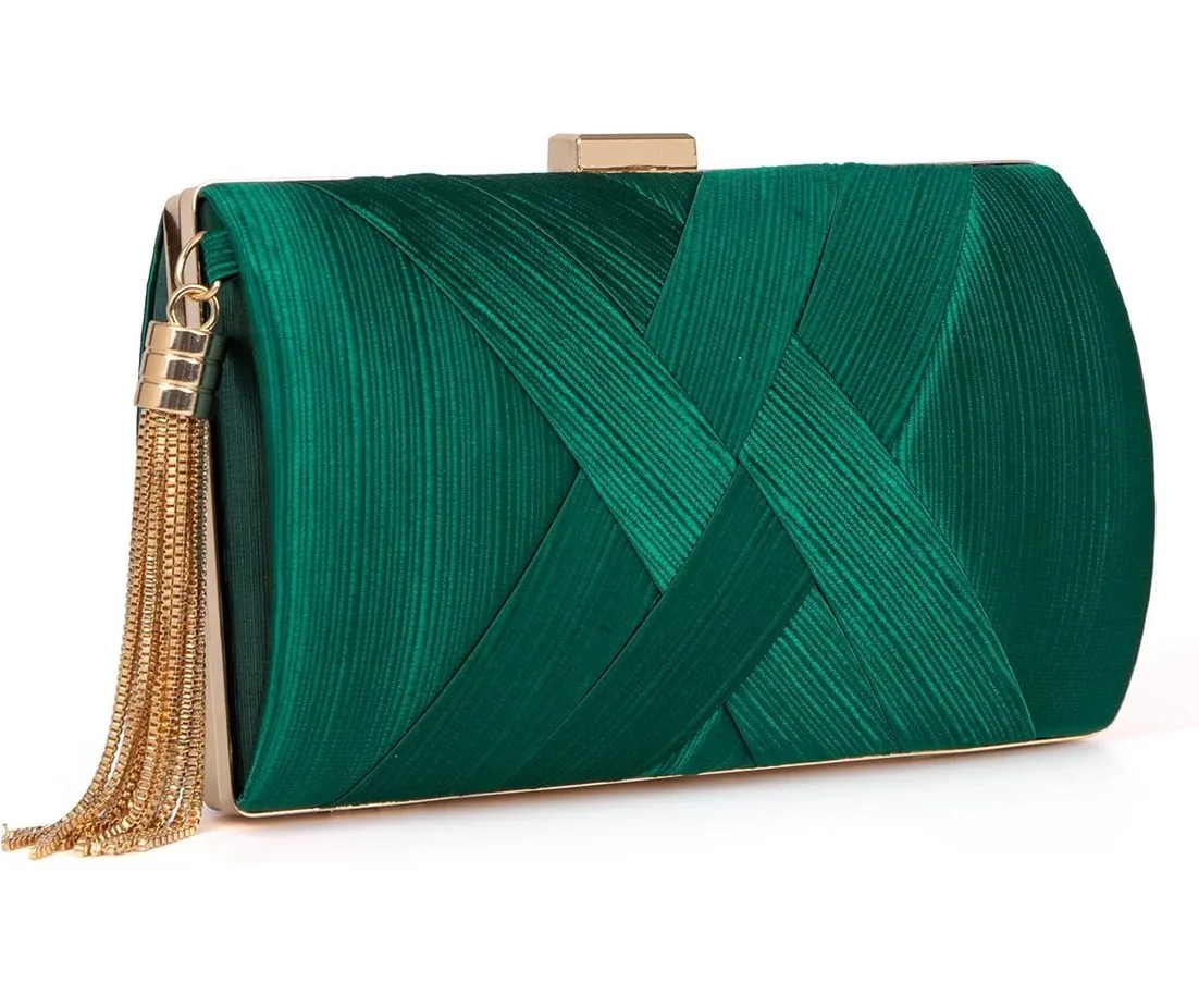 Coonoor Abendtasche Abendtasche mit Fransen-Anhänger, Hochzeits-Handtasche, Party-Umhängetasche, Damen-Clutch