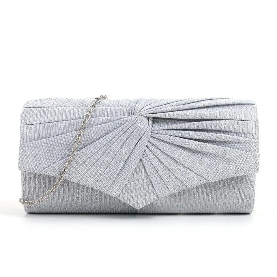 Coonoor Abendtasche Falten-Design Abendtasche, Vintage Abendhandtasche, Elegante Damen Clutch mit Kettenriemen