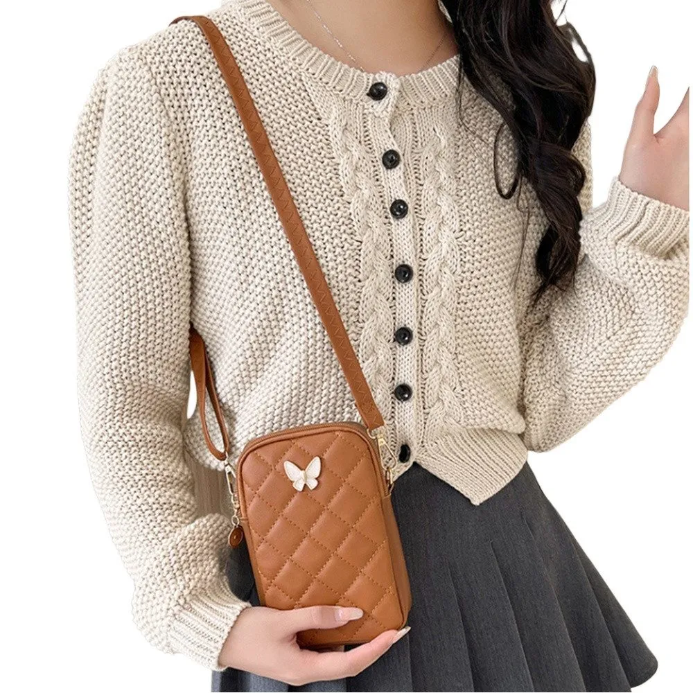 Coonoor Handtasche Handytasche zum Umhängen Damen,Schmetterling Crossbody Schultertasche