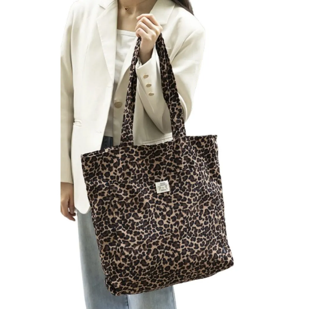 Coonoor Schultertasche Canvas Handtasche Leopardenmuster Crossbody Tasche