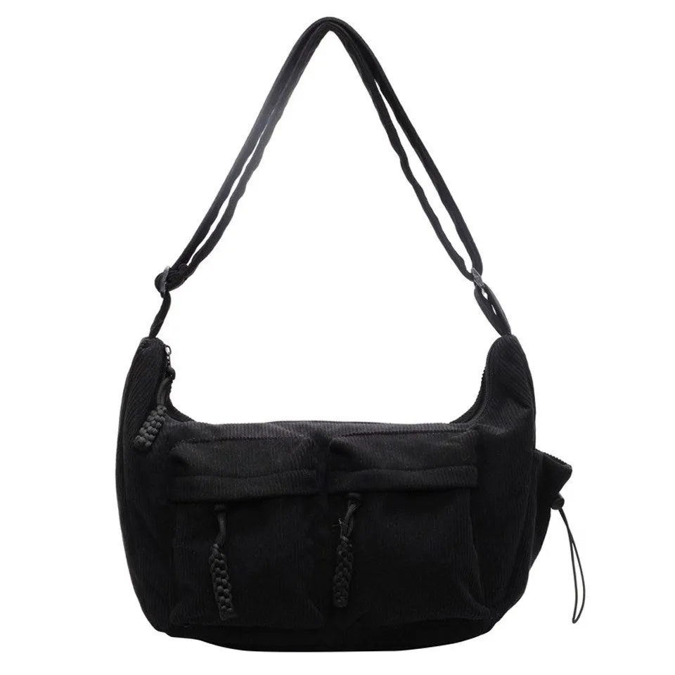 Coonoor Schultertasche Cord Umhängetasche Casual Crossbody Handtasche Groß, für Arbeit Schule Shopper Lässige täglich
