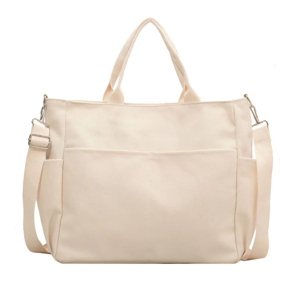 Coonoor Schultertasche Damen Fashion Canvas Großraum Handtasche mit verstellbarem Gurt, Großes Fassungsvermögen, praktisches Design