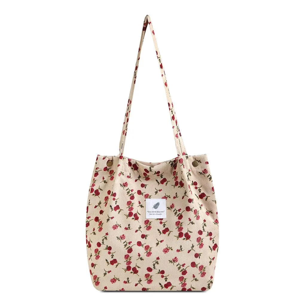 Coonoor Schultertasche Umhängetasche Damen Tote Bag Blümchenmuster Strandtasche