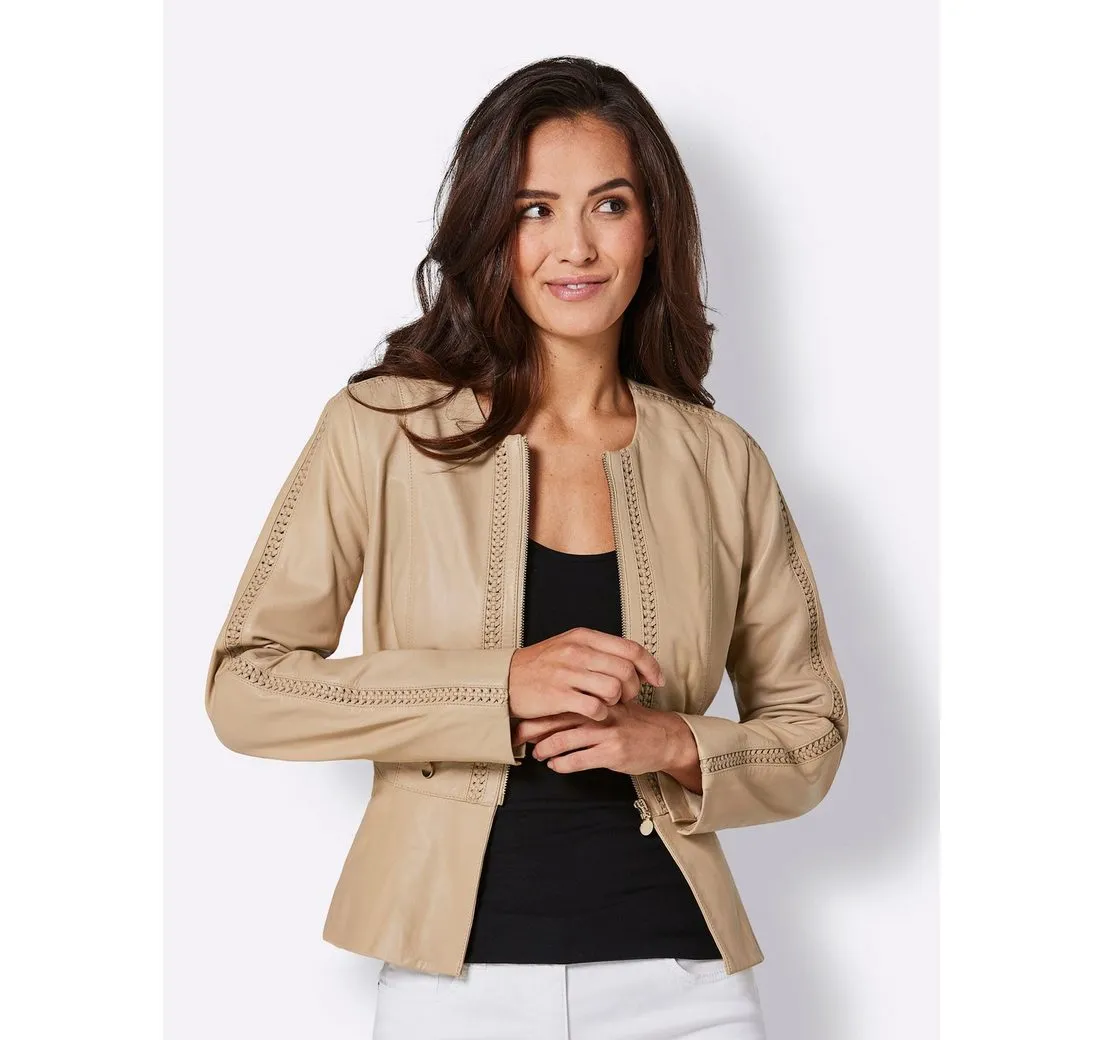 CREATION L Blusenblazer Lammnappa-Lederblazer