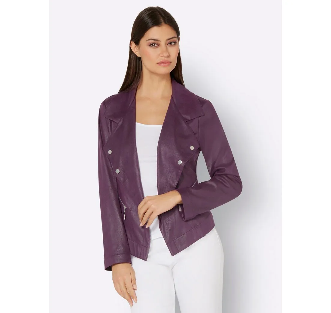 CREATION L Blusenblazer Lederimitat-Blazer