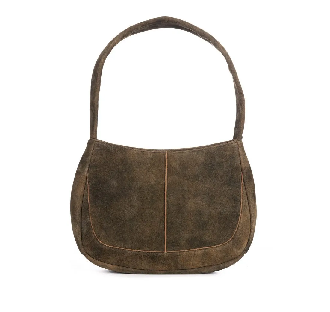 Der Trachtler Trachtentasche, Handtasche, Schultertasche, Echtes Ziegenleder, Veloursleder