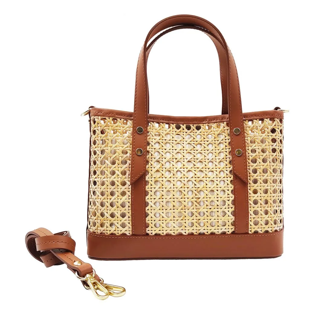 Der Trachtler Trachtentasche Handtasche Umhängetasche "Alva", Wiener Geflecht und hochwertiges echtes Leder - Made in Italy