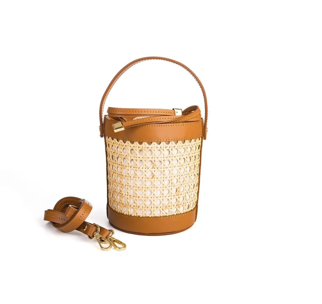 Der Trachtler Trachtentasche Handtasche Umhängetasche "Eva", Wiener Geflecht und echtes Leder - Made in Italy