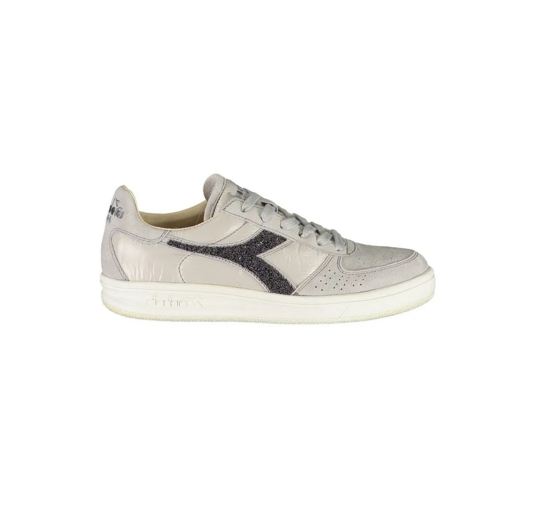 DIADORA Sneaker Damen Sportschuh Grau mit Swarovski-Kristallen und