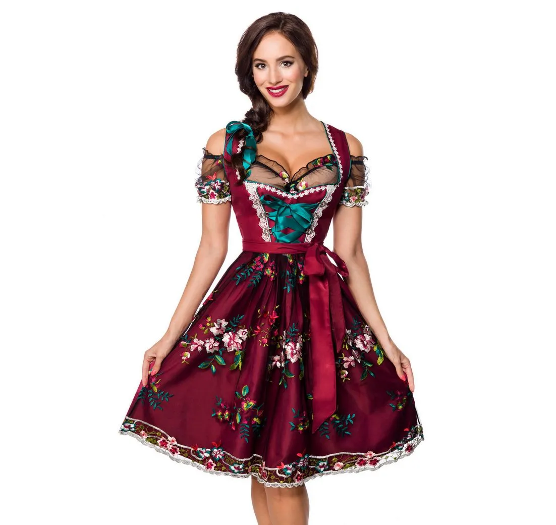 DIRNDLINE Dirndl Wasn Wiesn Dirndl Kleid Oktoberfest Tracht Trachtenkleid Volksfest (3-tlg)