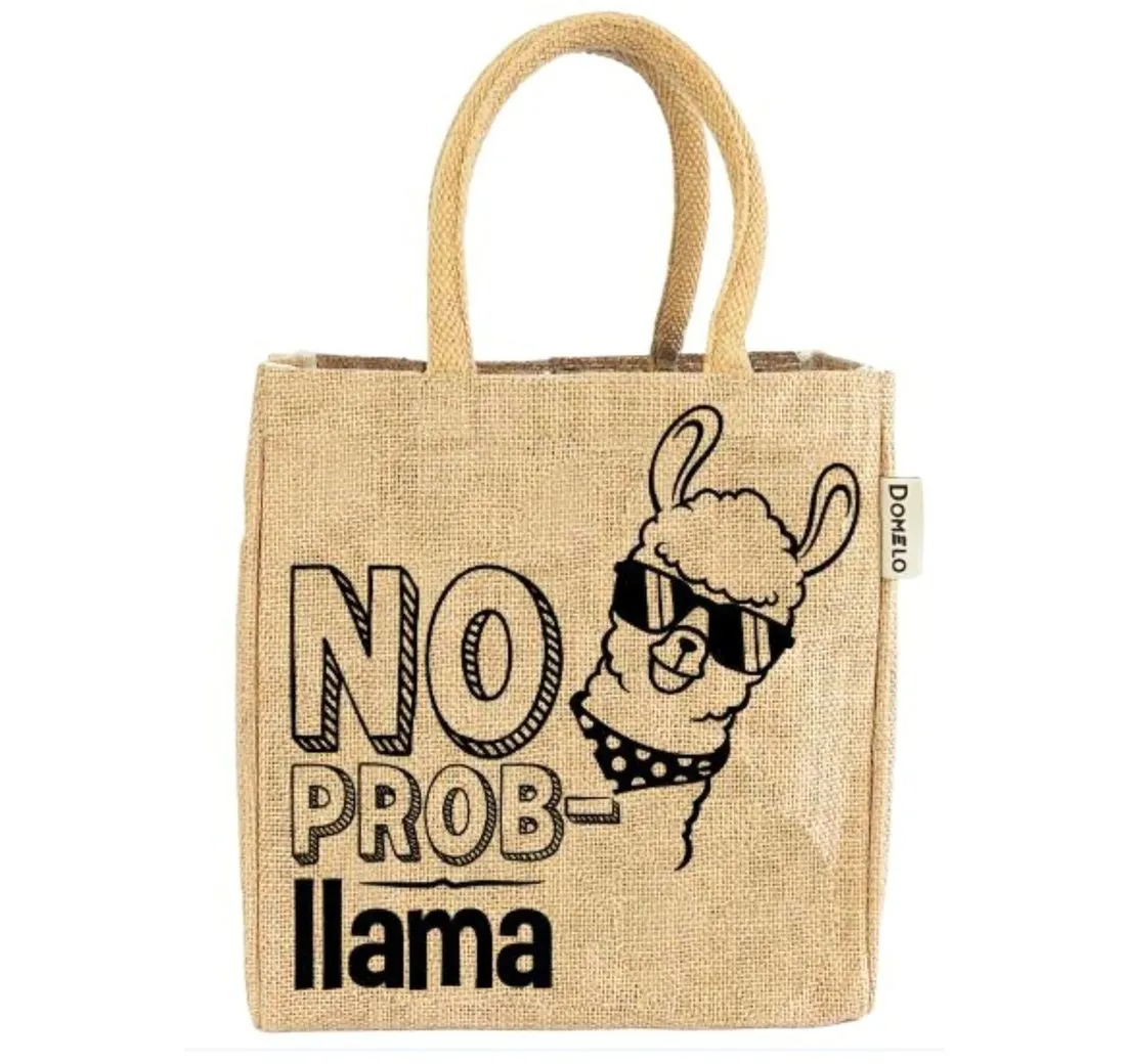 Domelo Handtasche Domelo Jute Handtasche kleine Jutetasche vegane mini Einkaufskorb, Deutsch Designer