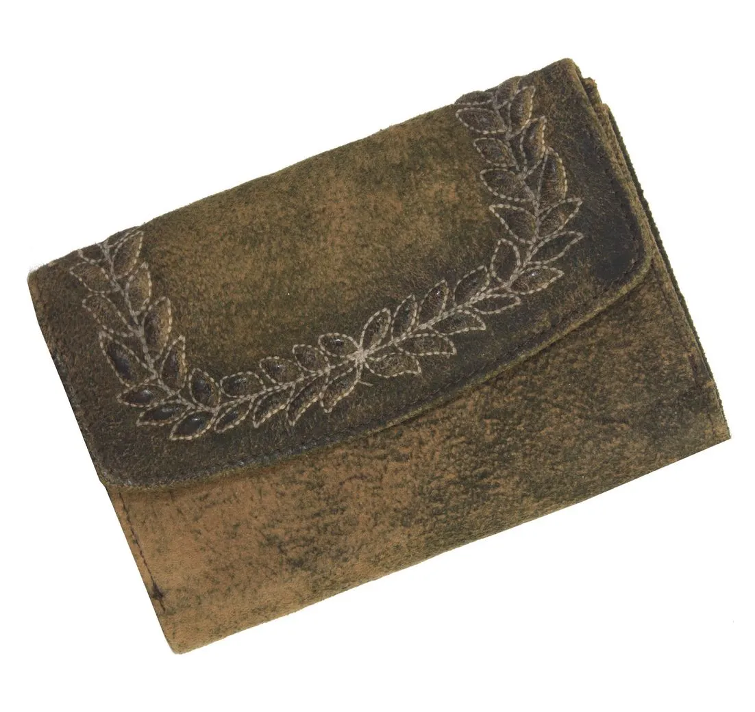 Domelo Trachtentasche Domelo Damen Geldbörse Trachten Geldbeutel Leder Brieftasche Portmonee