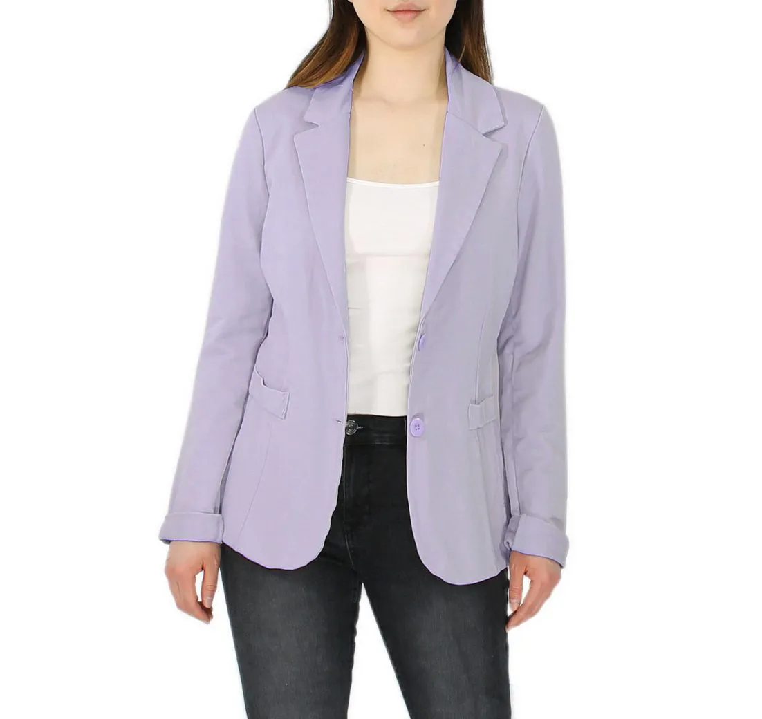 DY_MODE Jerseyblazer Taillierter Damen Blazer – Elegante Übergangsjacke in Unifarben in Unifarbe, mit Reverskragen
