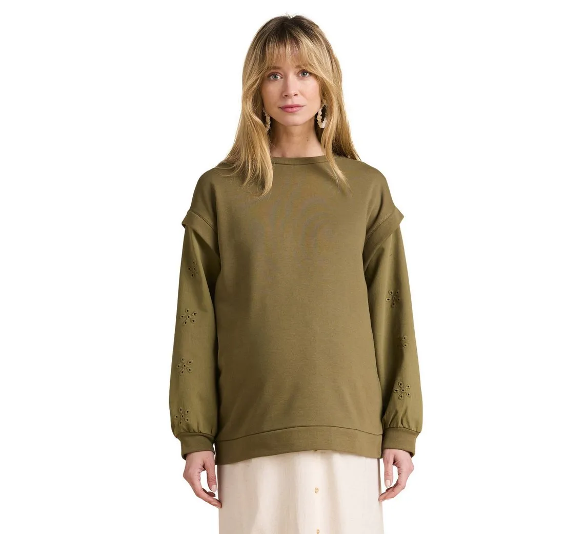 ENVIE DE FRAISE Umstandsshirt Umstands-Sweatshirt mit Materialmix