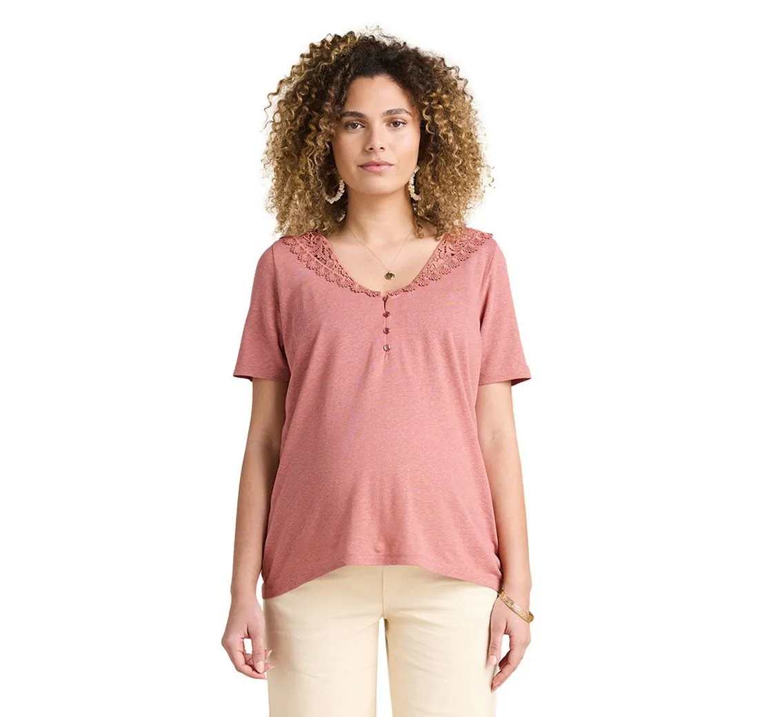 ENVIE DE FRAISE Umstandsshirt Wendbares Umstandsshirt mit Makramee-Spitze