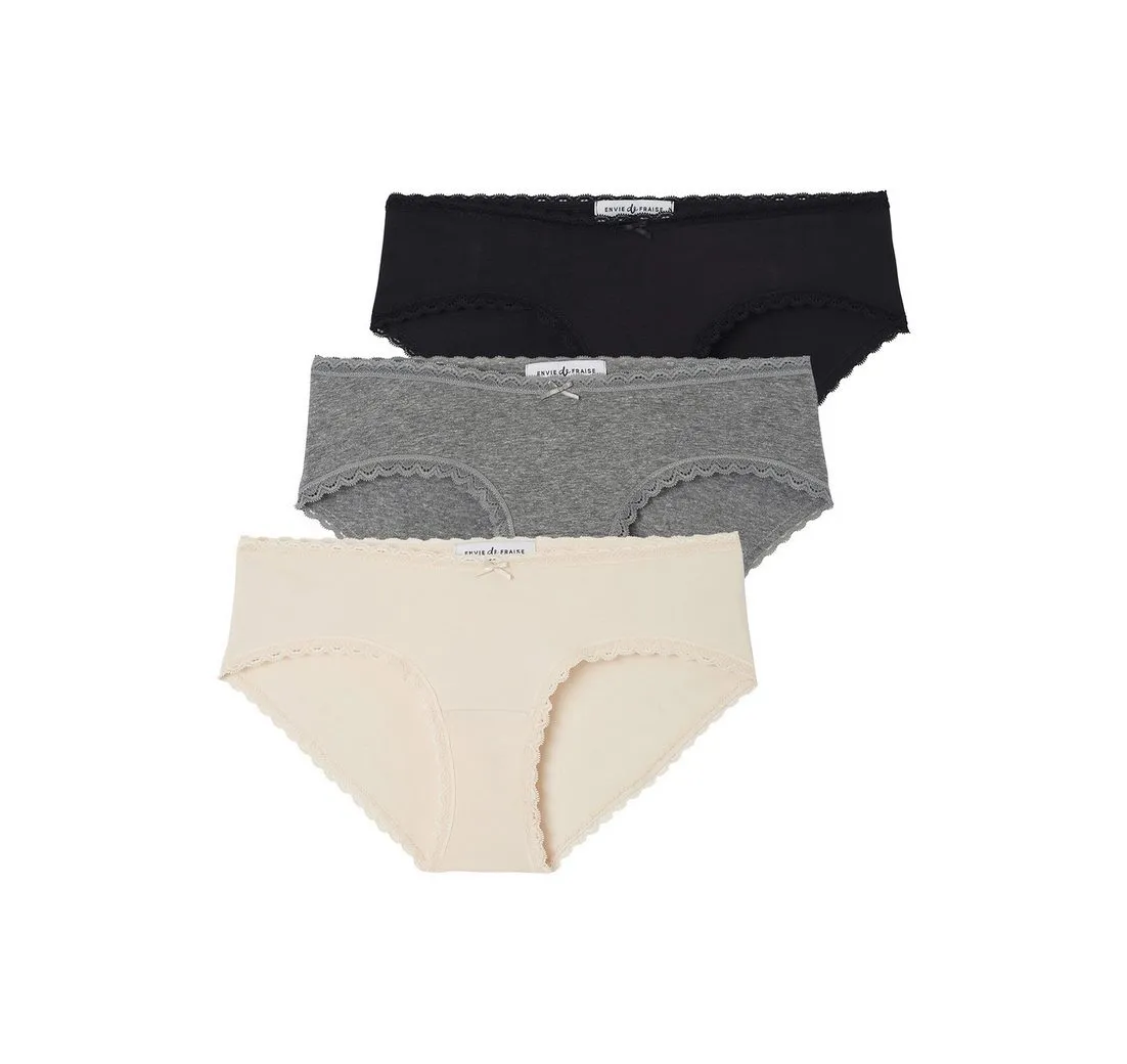 ENVIE DE FRAISE Umstandsslip Bio-Kollektion: 3er-Pack Umstands-Shortys 3er-Pack