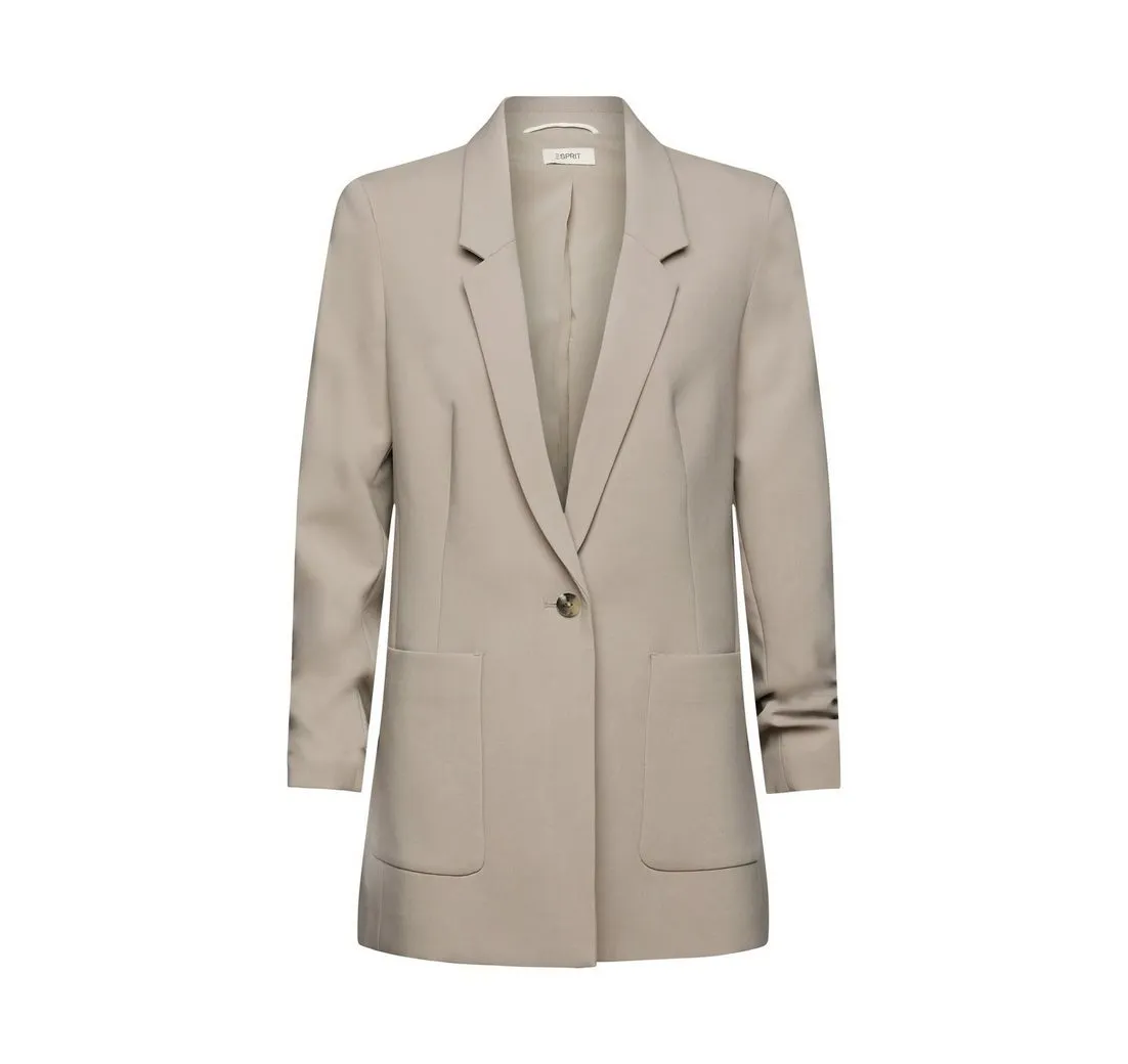 ESPRIT Jackenblazer Blazer mit gerafften Ärmeln