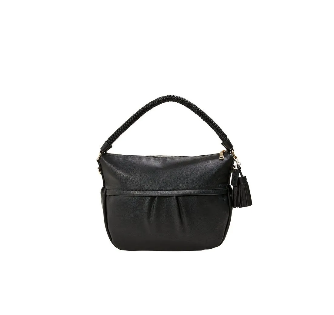 Esprit Schultertasche Hobo Bag mit geflochtenen Tragehenkeln