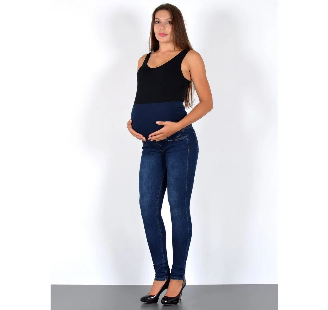 ESRA Umstandsjeans J531 Damen Skinny Fit Schwangerschaftshose mit elastischem Bund