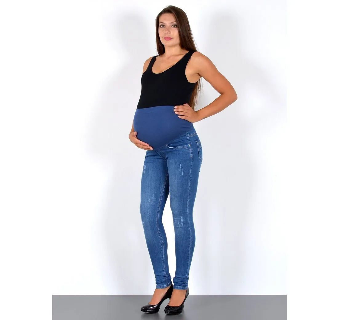 ESRA Umstandsjeans Umstandsjeans Skinny High Waist mit elastischem Bund J533 Maternity Jeans Hose Umstandsjeans Skinny High Waist
