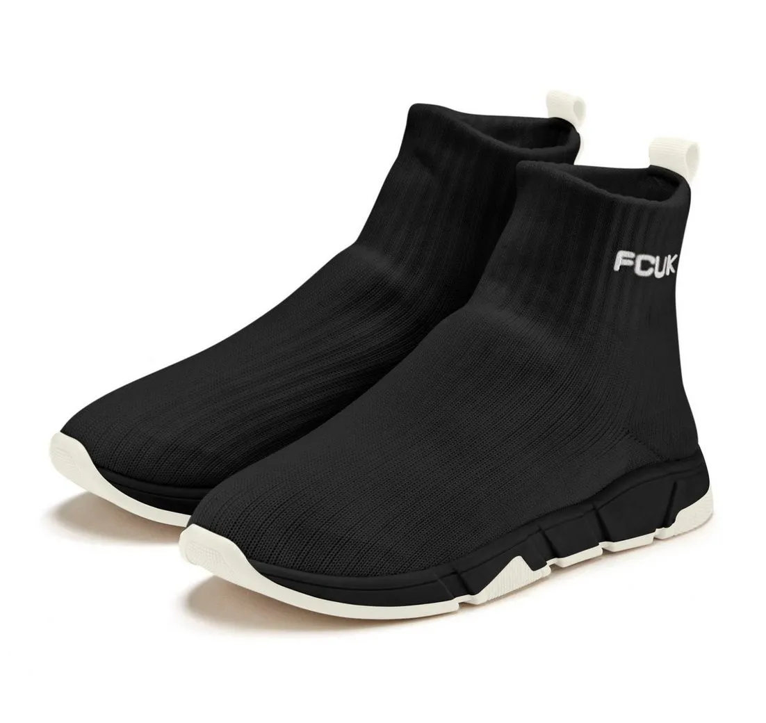 FCUK Sock Boot, Sneaker Freizeitschuh, Sock Sneaker, High Top Sneaker, Stiefelette, Halbschuh