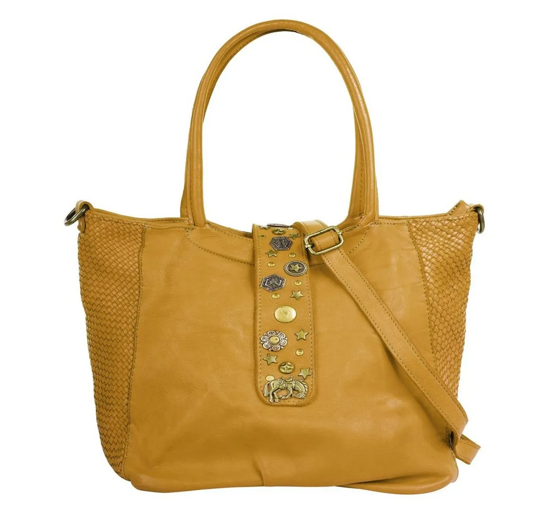 forty° Henkeltasche, echt Leder, Made in Italy