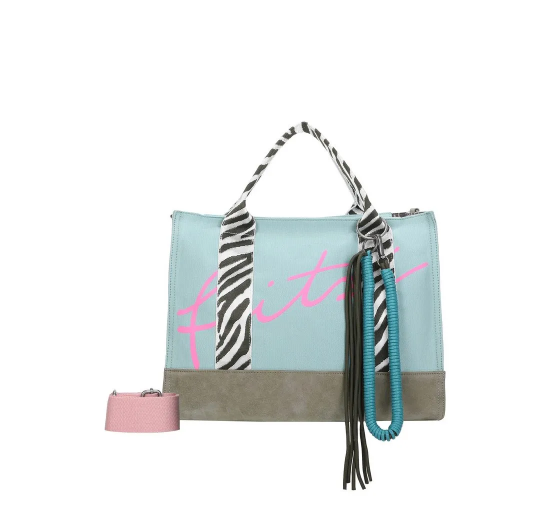 Fritzi aus Preußen Henkeltasche Summer Zebra Safari, mit abnehmbarer Kordel