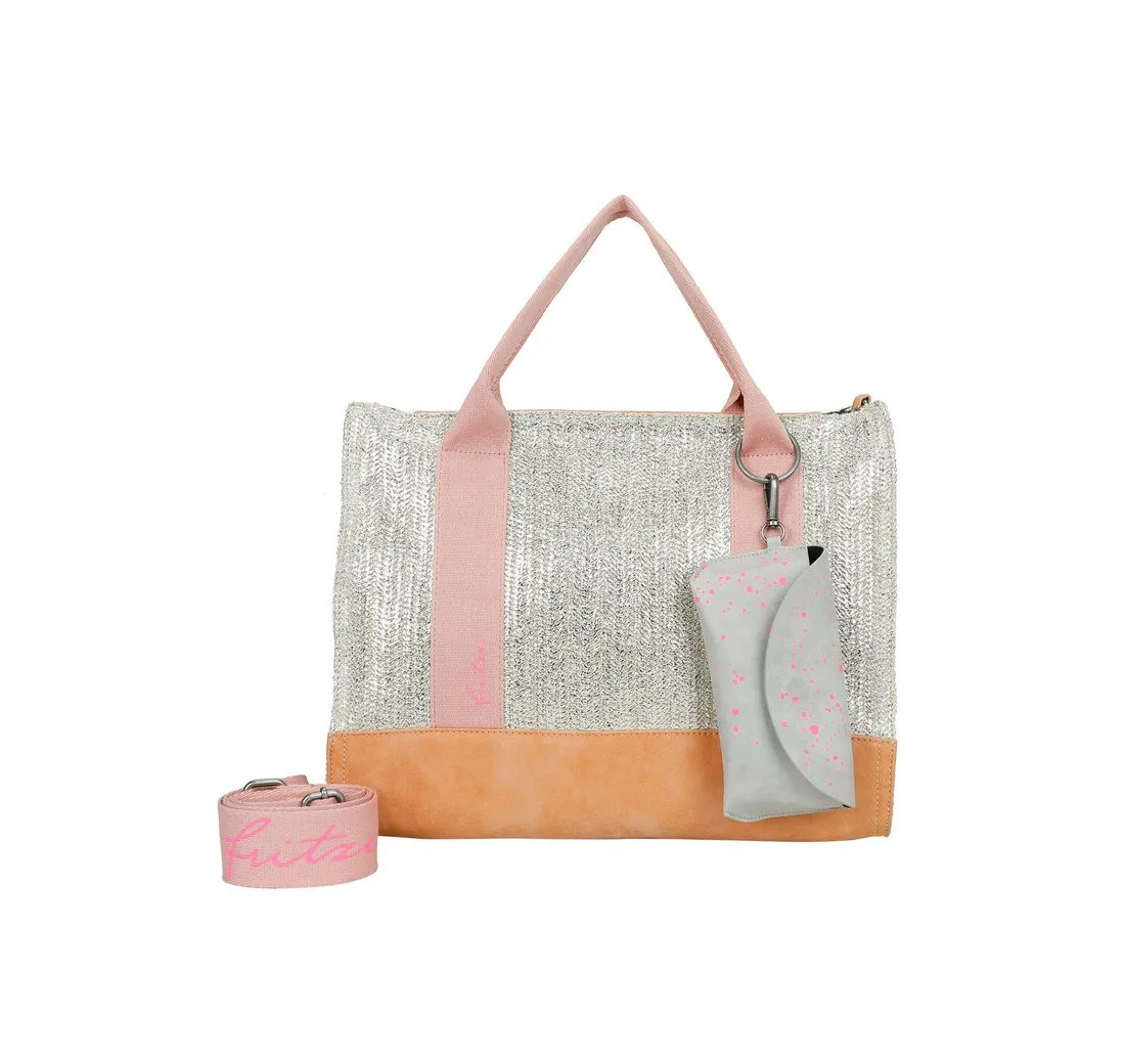 Fritzi aus Preußen Henkeltasche Tote Bag Limited Painted Straw, mit abnehmbarem Brillenetui