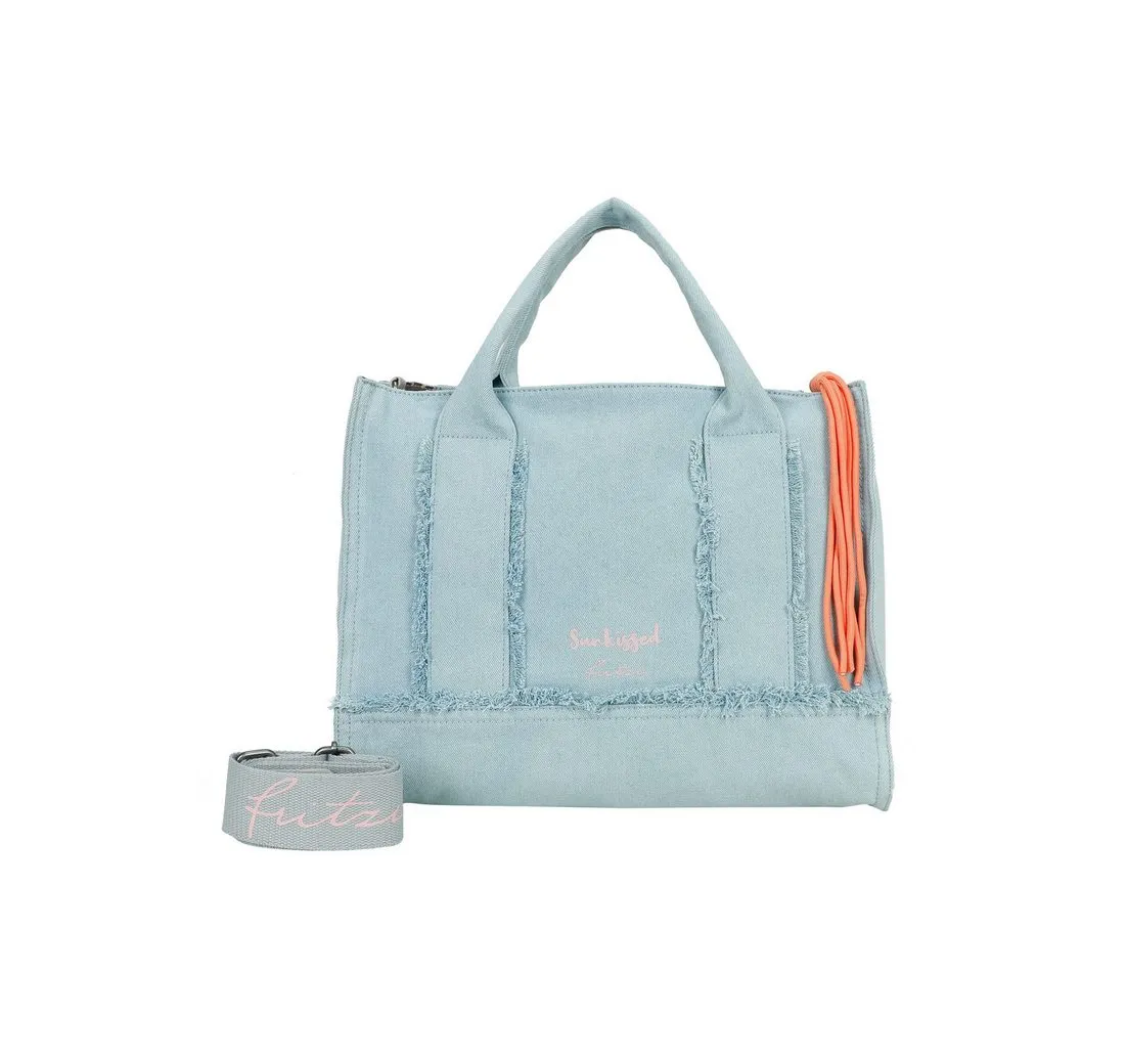 Fritzi aus Preußen Henkeltasche Tote Bag Limited Washed Denim, mit Fransen