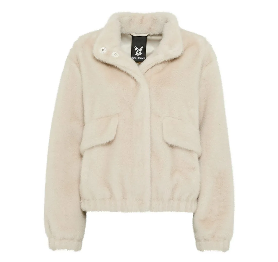 FUCHS SCHMITT Plüschjacke Fuchs Schmitt Kunstfell-Jacke - offwhite (1-St)