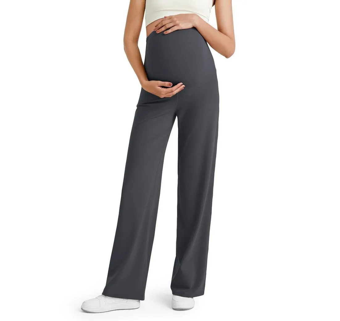 G4FREE Umstandshose G4Free Damen Umstandshose Yogahose Hohe Taille weitem Bein Hose BareFeel Schwangerschafts Elastizität Loungehose