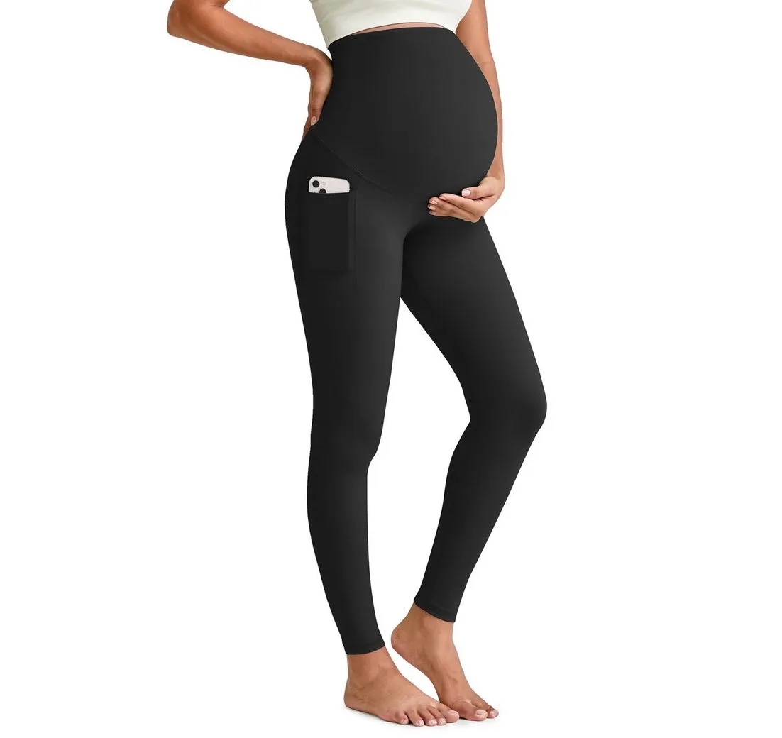 G4FREE Umstandshose G4Free Damen Umstandsleggings dehnbare Workout Yoga Umstandshosen BareFeel Jogginghosen Freizeit Stofhosen mit Taschen über dem Bauch