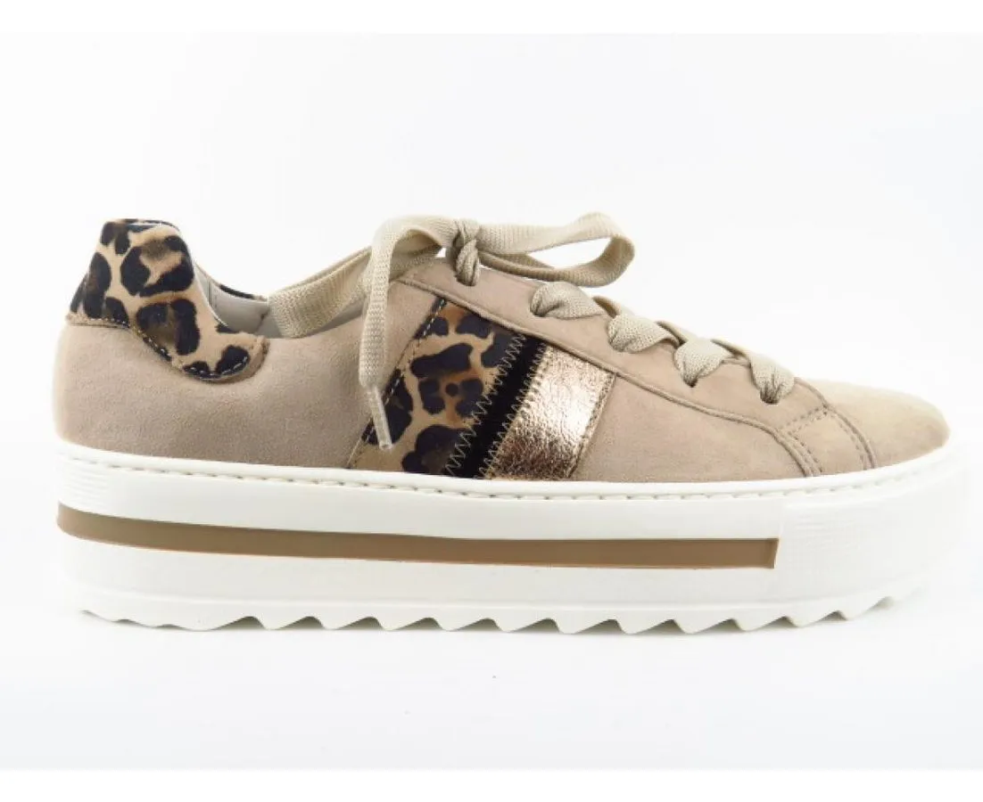 GABOR desert/natur/schwarz Samt Sneaker