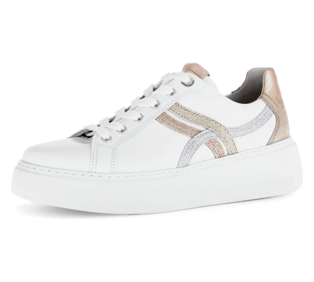 GABOR FLORENZ Plateausneaker, Freizeitschuh, Halbschuh, Schnürer, Kontrastbesätze, Weite G (weit)