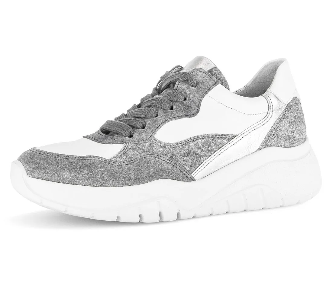 GABOR Keilsneaker, Freizeitschuh, Halbschuh, Schnürschuh im modischen Materialmix