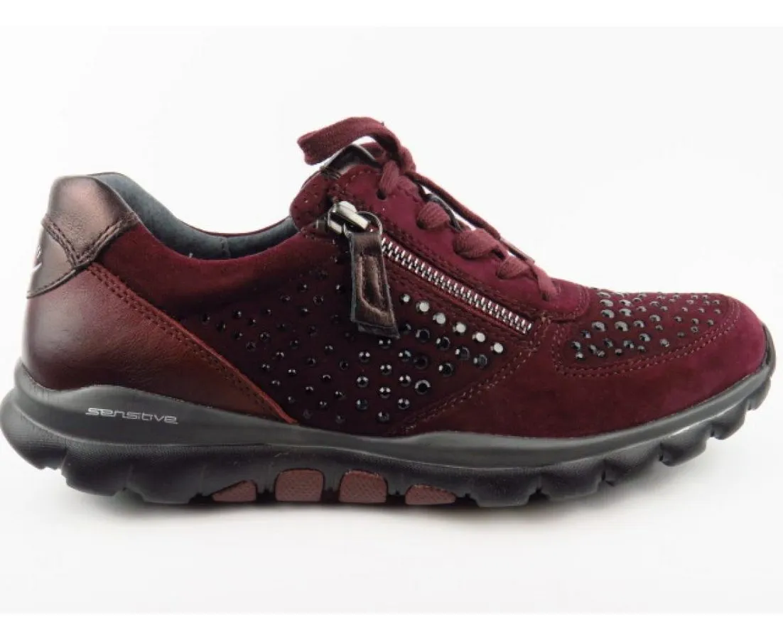 GABOR merlot Strass Sneaker