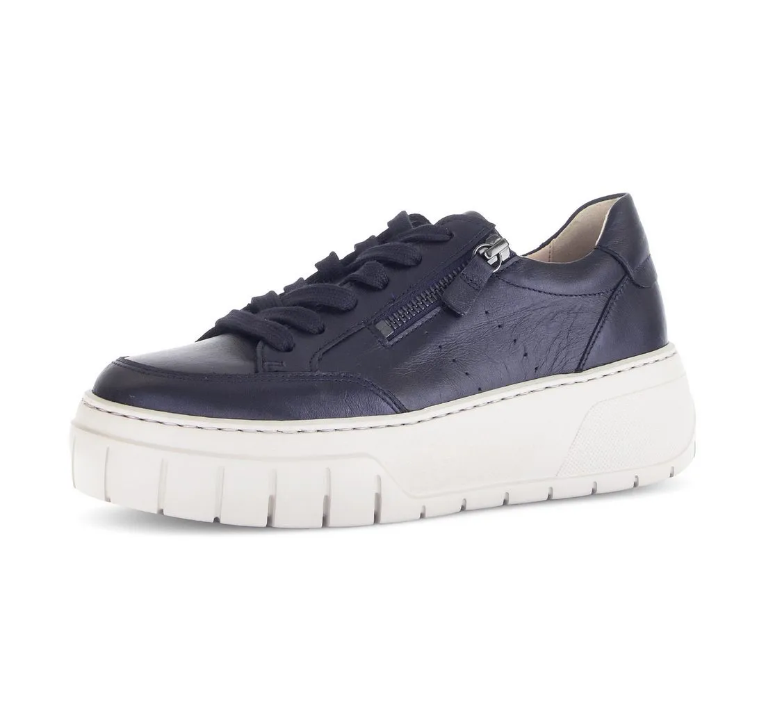 GABOR Plateausneaker Freizeitschuh, Halbschuh, Schnürschuh mit gepolstertem Schaftrand