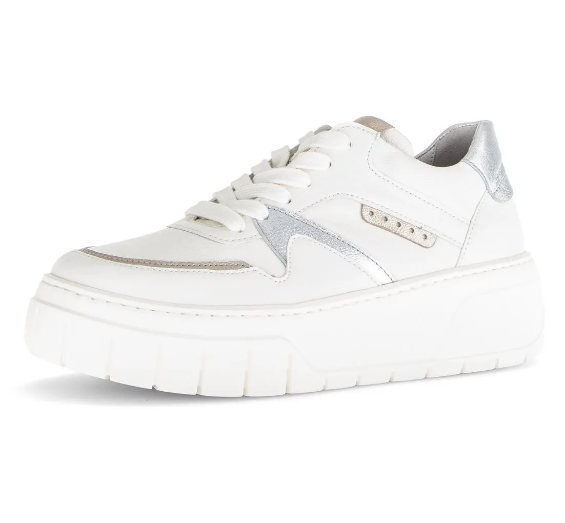 GABOR Plateausneaker, Schnürschuh, Halbschuh, Freizeitschuh, Besätze in Metallicoptik