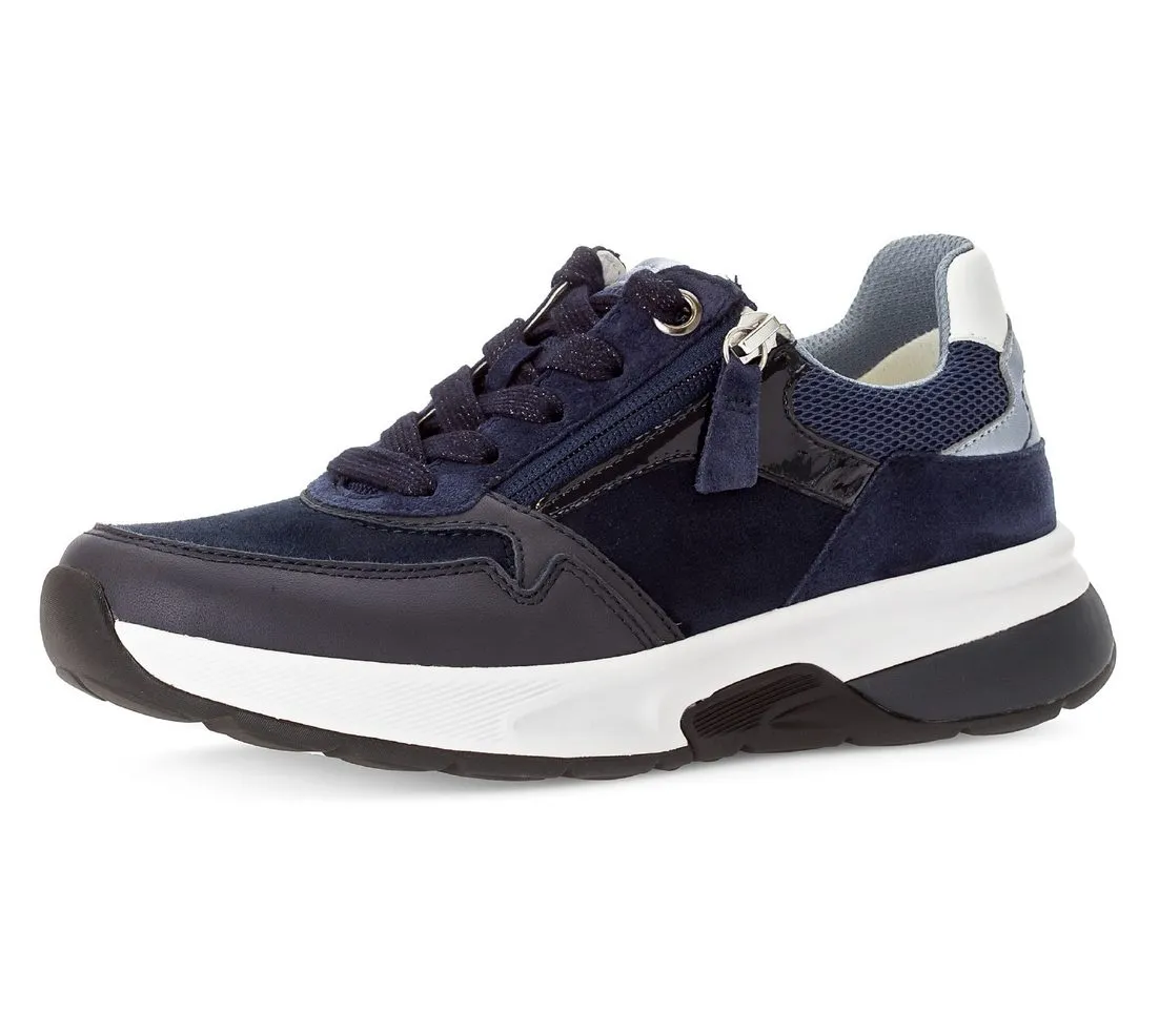 GABOR ROLLINGSOFT Keilsneaker, Freizeitschuh, Halbschuh, Schnürer mit gepolstertem Schaftrand