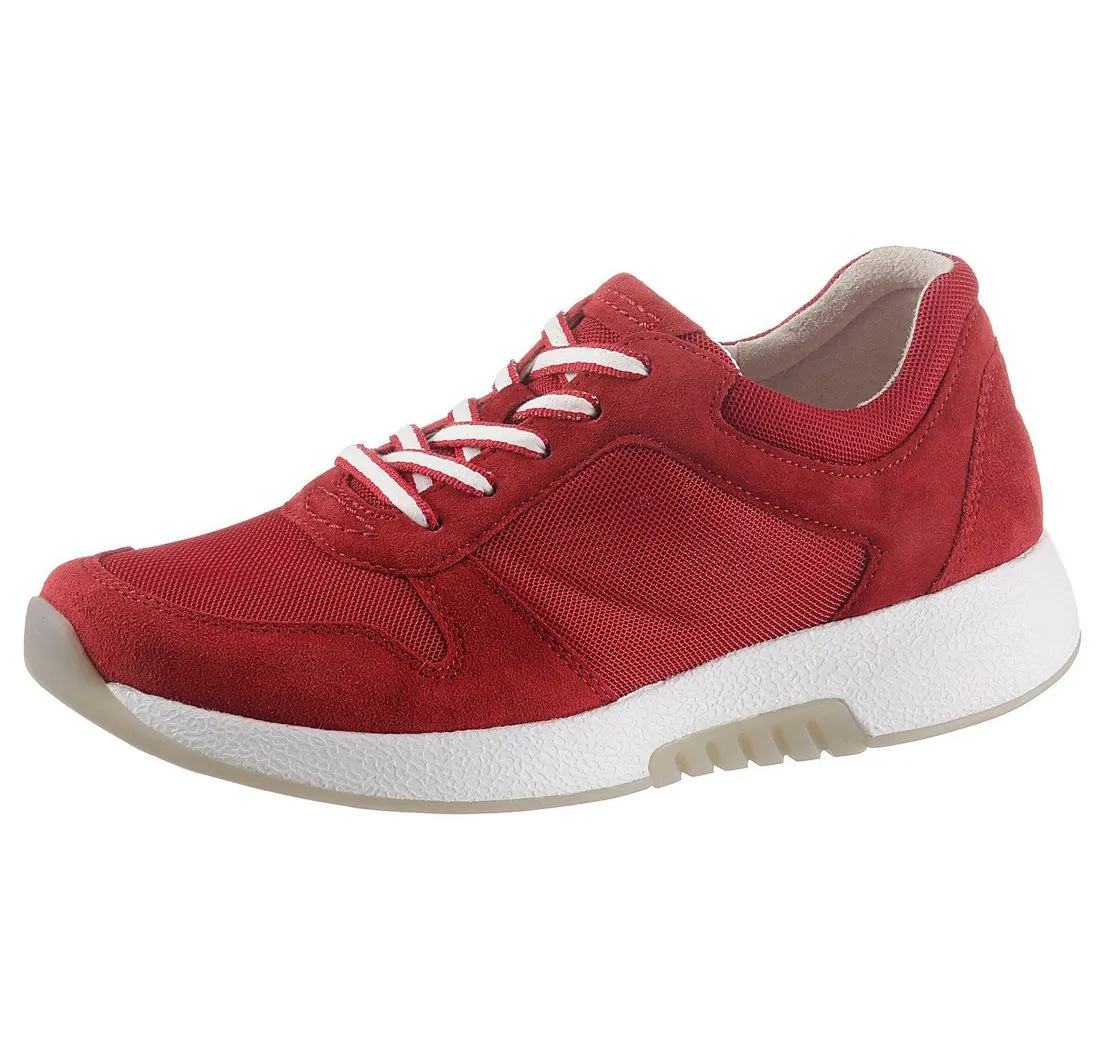 GABOR ROLLINGSOFT Keilsneaker, Freizeitschuh, Halbschuh, Schnürschuh im sommerlichem Materialmix