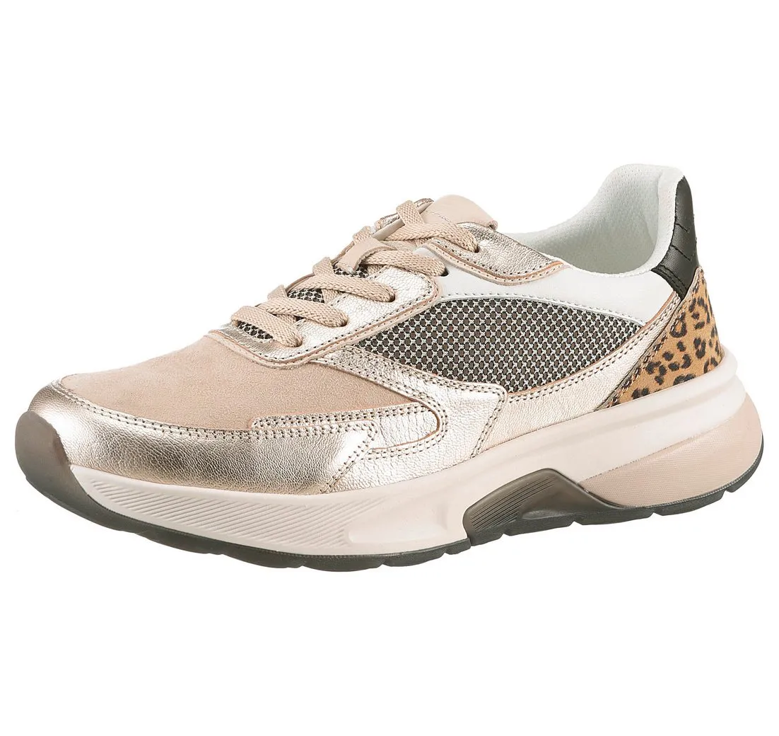 GABOR ROLLINGSOFT Keilsneaker, Freizeitschuh, Halbschuh, Schnürschuh mit Kontrastbesätzen