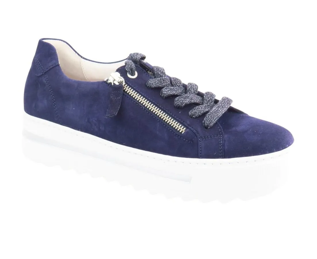GABOR Samtchev. bluette Reißver Sneaker