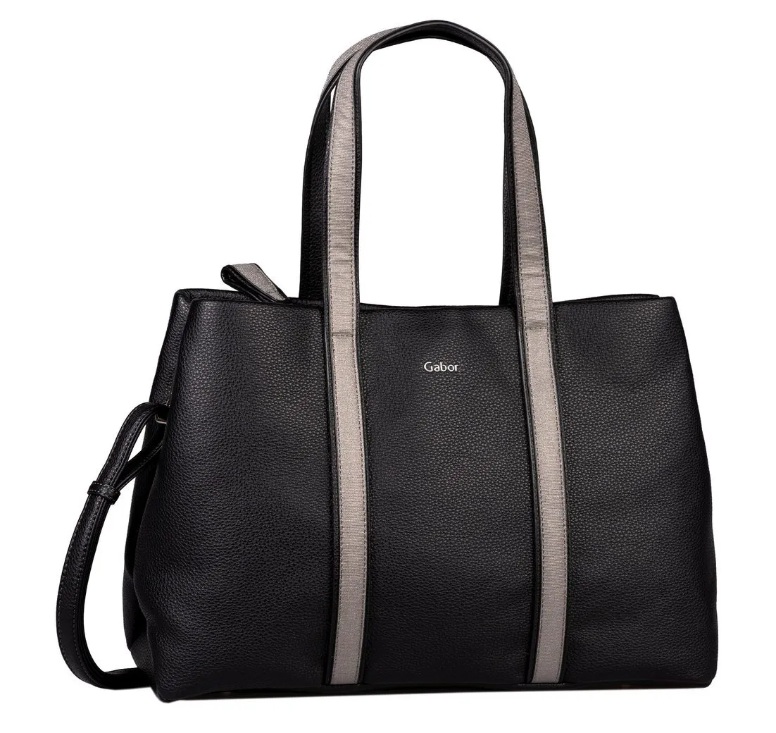 Gabor Schultertasche GABOR-ANINA Zip-Shopper M Damen-Shopper Henkeltasche 40x14x28 - black