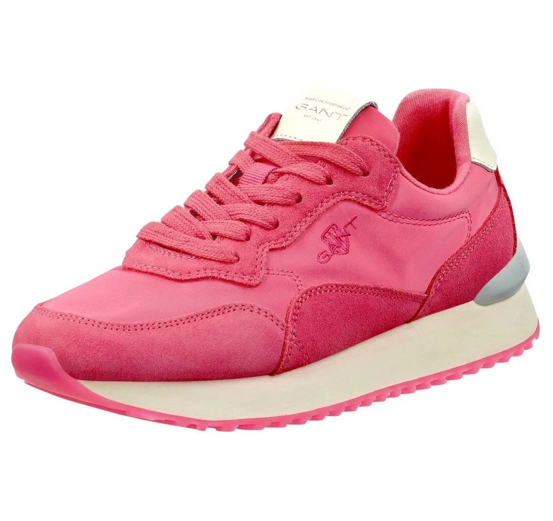 GANT BEVINDA Sneaker mit silberfarbenem Fersenbesatz, Freizeitschuh, Halbschuh, Schnürschuh